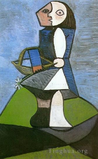 Pablo Picasso Andere Malerei - Enfant a la fleur 1945