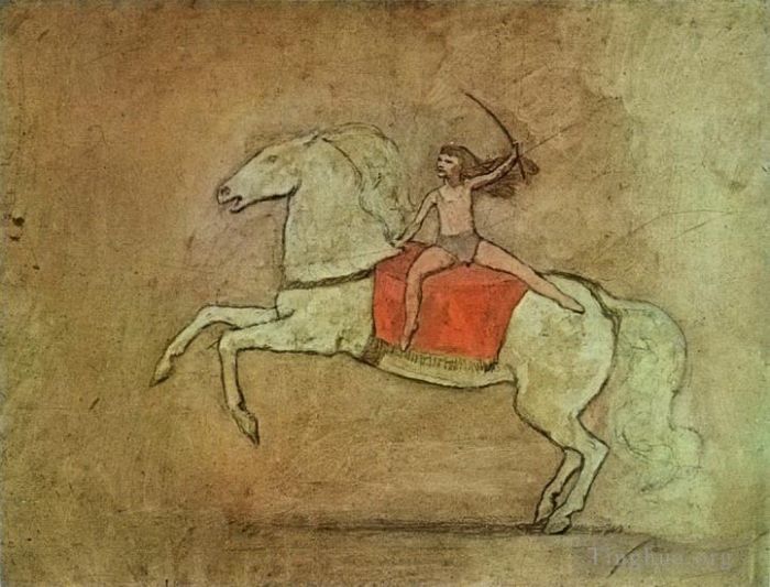 Pablo Picasso Andere Malerei - Equestrienne a cheval 1905