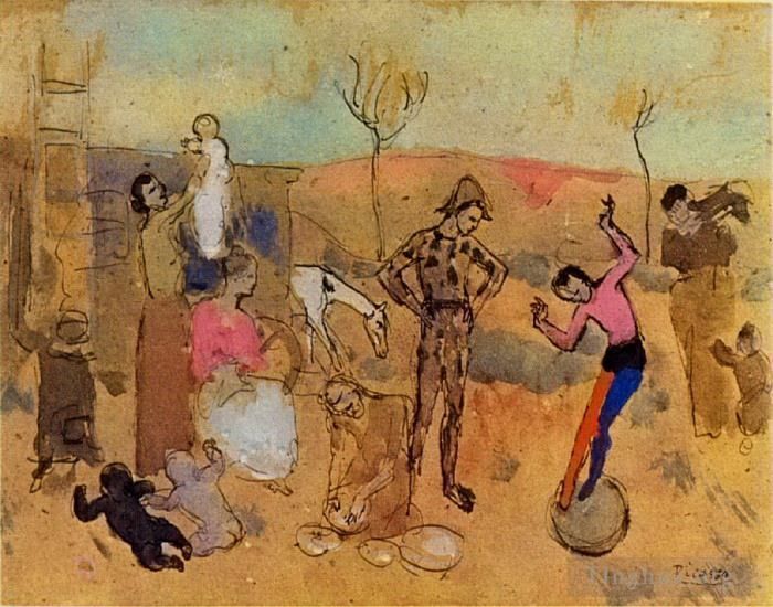 Pablo Picasso Andere Malerei - Familie der Bateleurs 1905