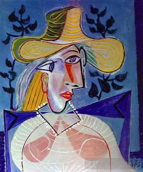 Pablo Picasso Andere Malerei - Femme a la collerette 1926