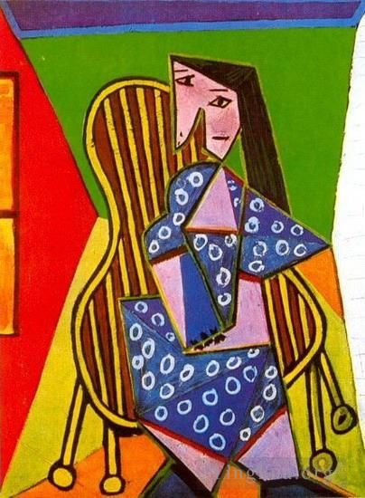 Pablo Picasso Andere Malerei - Frau unterstützt auf einem Sofa, 1919