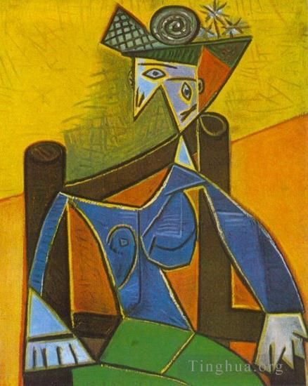 Pablo Picasso Andere Malerei - Frau hilft auf einem Stuhl, 4, 1941