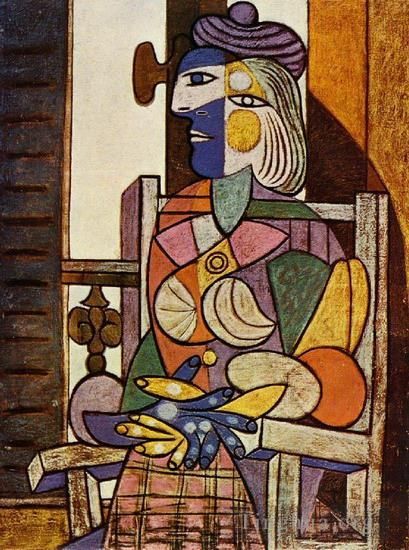 Pablo Picasso Andere Malerei - Femme assise devant la fenetre Marie Therese 1937