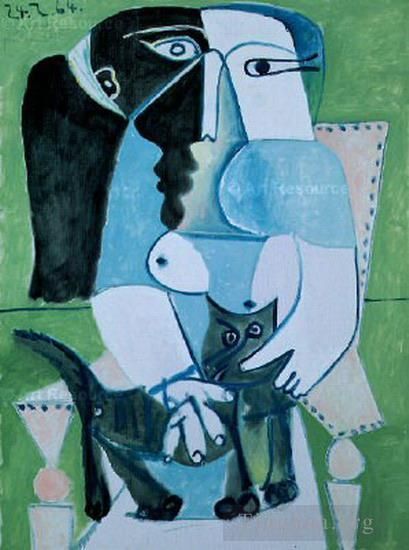 Pablo Picasso Andere Malerei - Frau sitzt auf einer Couch, 1964