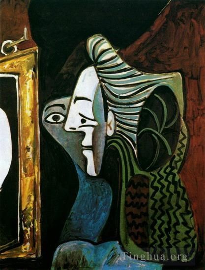 Pablo Picasso Andere Malerei - Femme au miroir 1963