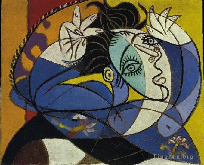 Pablo Picasso Andere Malerei - Femme aux bras leves Tete de Dora Maar 1936