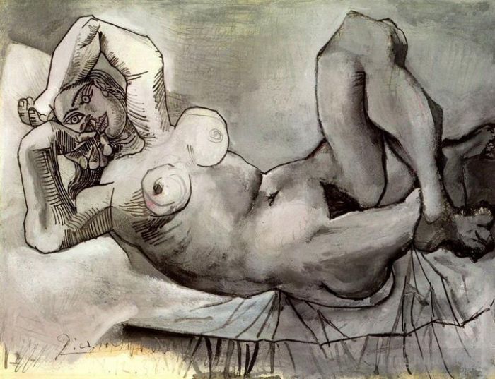 Pablo Picasso Andere Malerei - Femme Couchee Dora Maar 1938