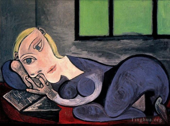 Pablo Picasso Andere Malerei - Femme Couche Lisant Marie Therese 1939