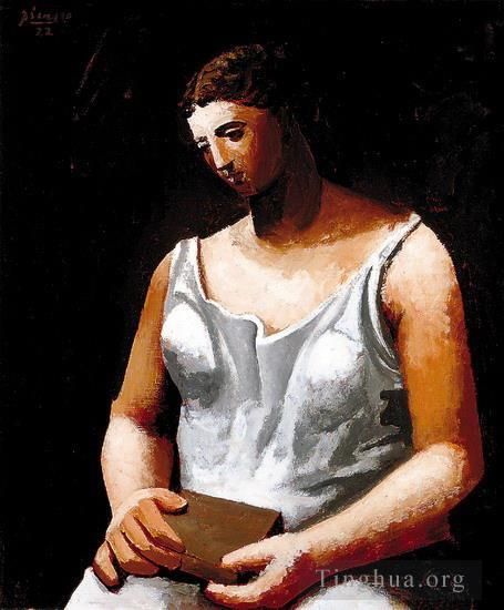 Pablo Picasso Andere Malerei - Femme en blanc 1922