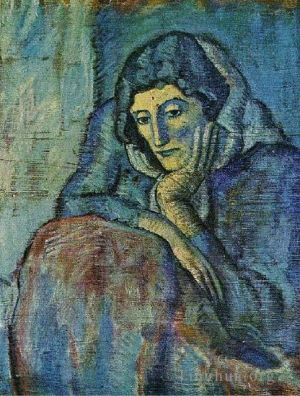 Zeitgenössische Malerei - Frau in Blau 1901