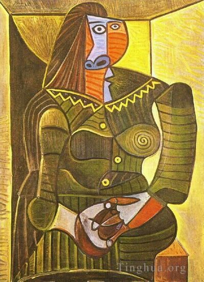 Pablo Picasso Andere Malerei - Femme en vert Dora Maar 1943