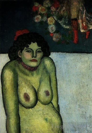 Pablo Picasso Andere Malerei - Femme nue assise 1899