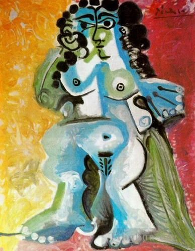 Pablo Picasso Andere Malerei - Femme nue assise 1965