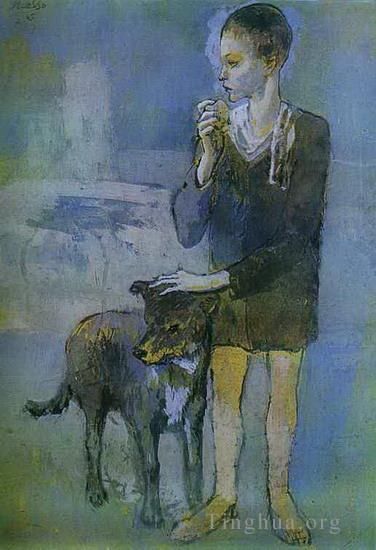 Pablo Picasso Andere Malerei - Garcon mit einem Hund 1905