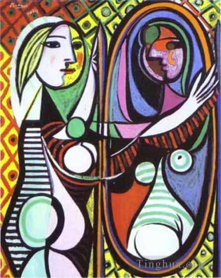 Pablo Picasso Andere Malerei - Mädchen vor einem Spiegel 1932
