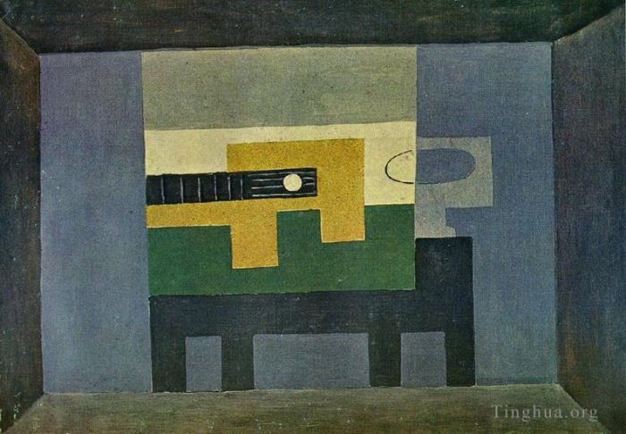Pablo Picasso Andere Malerei - Gitarre und Cruche auf einem Tisch, 1918