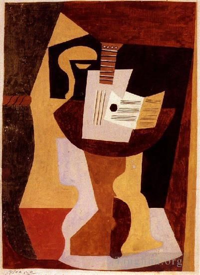 Pablo Picasso Andere Malerei - Guitare et partition sur un gueridon 1920