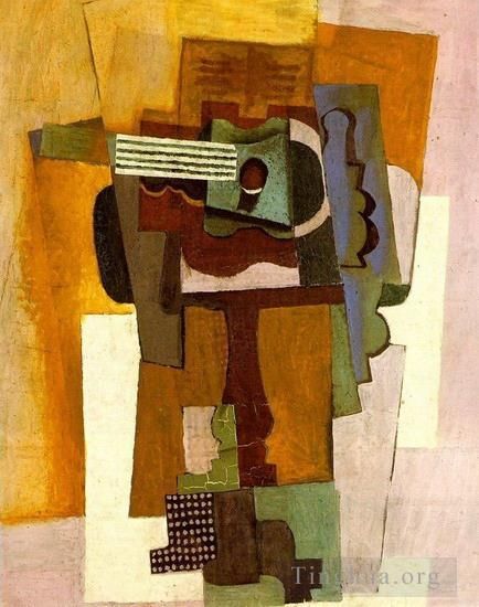 Pablo Picasso Andere Malerei - Gitarre auf einem Guerido 1922