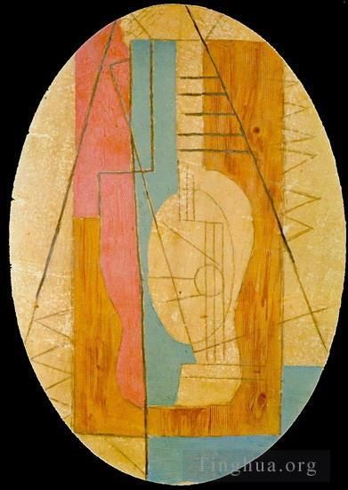 Pablo Picasso Andere Malerei - Guitare verte et rose 1912