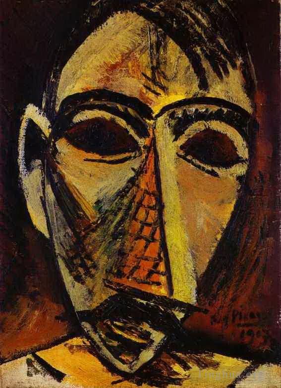 Pablo Picasso Andere Malerei - Kopf eines Mannes 1907