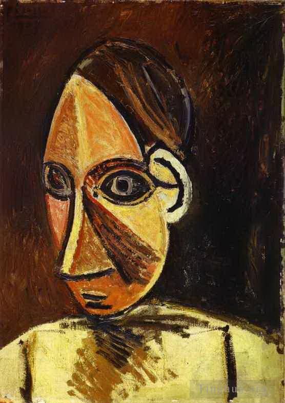 Pablo Picasso Andere Malerei - Kopf einer Frau 1907
