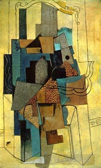 Pablo Picasso Andere Malerei - Homme a la cheminee 1916