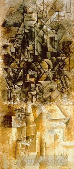 Pablo Picasso Andere Malerei - Homme a la Mandoline 1911
