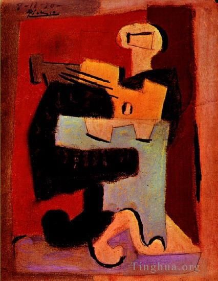 Pablo Picasso Andere Malerei - Homme a la Mandoline 1920