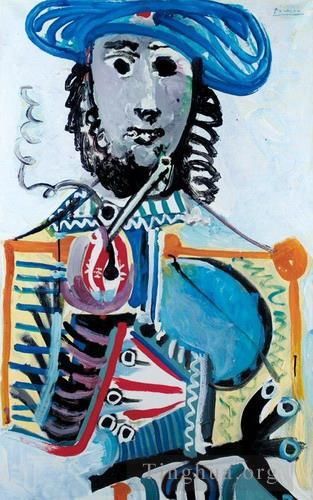 Pablo Picasso Andere Malerei - Homme a la Pipe 1968