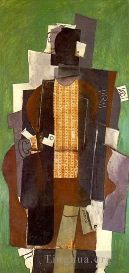 Pablo Picasso Andere Malerei - Homme a la pipe Le fumeur 1914