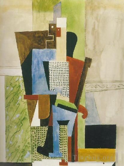 Pablo Picasso Andere Malerei - Homme assistis 1914