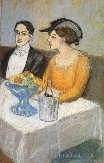 Pablo Picasso Andere Malerei - Der Mann und die Frau Angel Fernandez de Soto im Jahr 1902