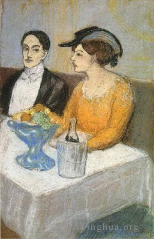 Zeitgenössische Malerei - Der Mann und die Frau Angel Fernandez de Soto im Jahr 1902