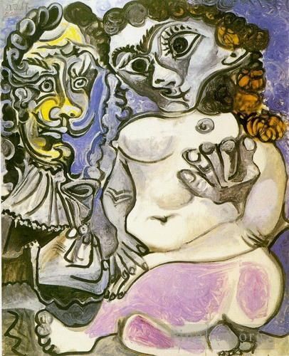 Pablo Picasso Andere Malerei - Homme et Femme Nue 1967