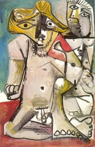 Pablo Picasso Andere Malerei - „Homme und Frau“ aus dem Jahr 1971