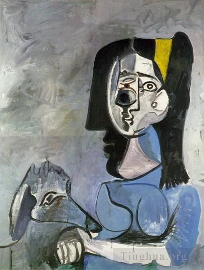Pablo Picasso Andere Malerei - Jacqueline unterstützte Kaboul II 1962