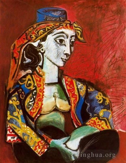 Pablo Picasso Andere Malerei - Jacqueline im türkischen Kostüm 1955