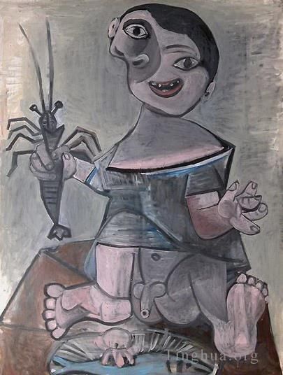 Pablo Picasso Andere Malerei - Jeune garcon a la langouste 1941