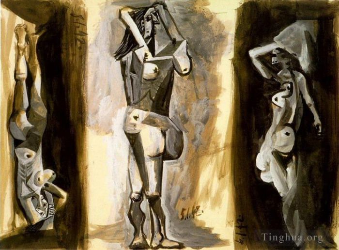 Pablo Picasso Andere Malerei - L'aubade Trois femmes nues tude 1942