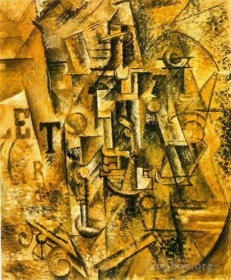 Pablo Picasso Andere Malerei - La boteille de rhum 1911