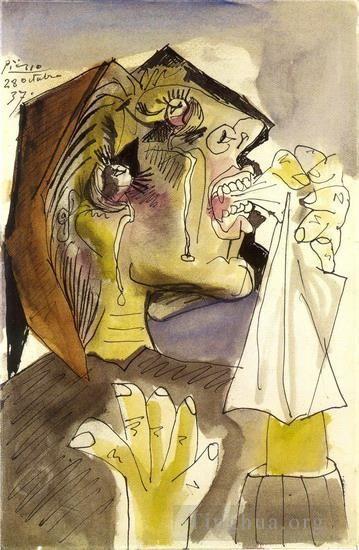 Pablo Picasso Andere Malerei - La femme qui pleure 13 1937