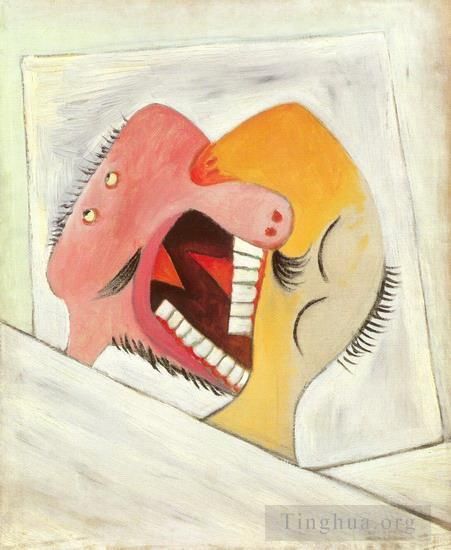 Pablo Picasso Andere Malerei - Le Baiser Deux Tetes 1931