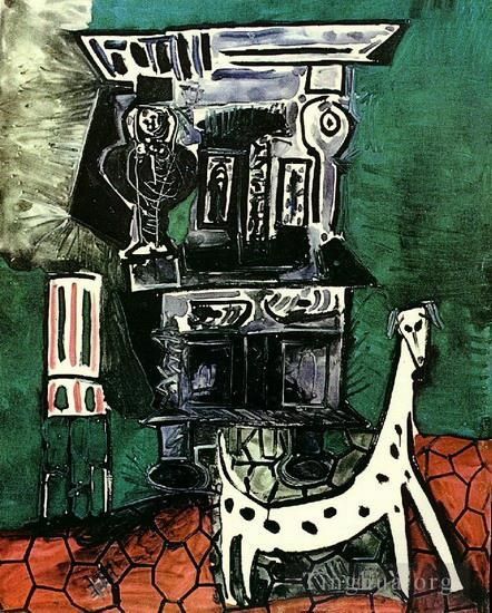 Pablo Picasso Andere Malerei - Le Buffet von Vauvenargues Buffet Henri II mit Bett und Sessel, 1959