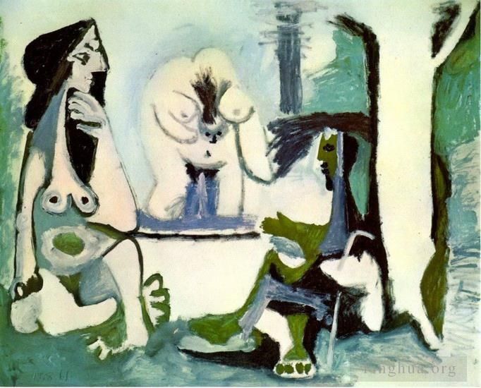 Pablo Picasso Andere Malerei - Le dejeuner sur l'herbe Manet 12 1961