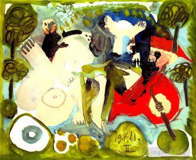 Pablo Picasso Andere Malerei - Le dejeuner sur l'herbe Manet 2 1961