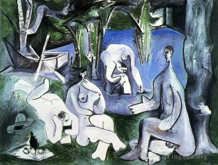 Pablo Picasso Andere Malerei - Le dejeuner sur l'herbe Manet 5 1961