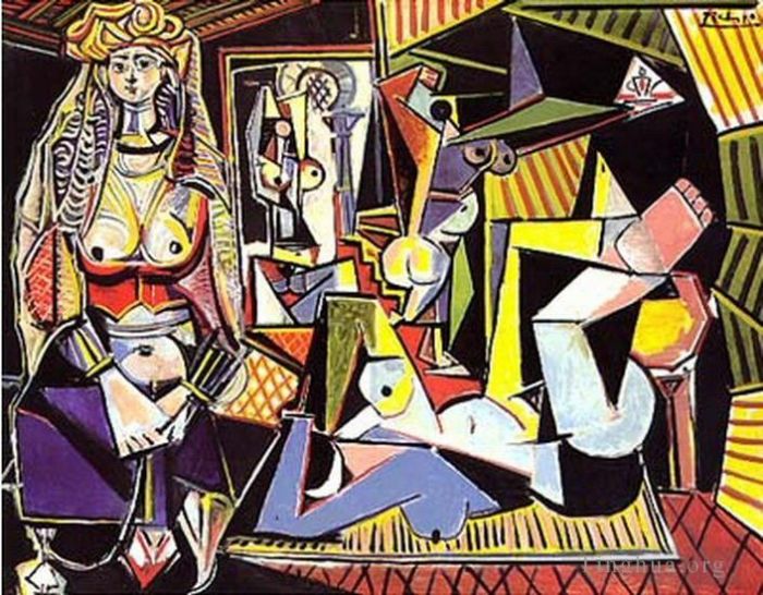 Pablo Picasso Andere Malerei - Les femmes d Alger Delacroix XV 1955