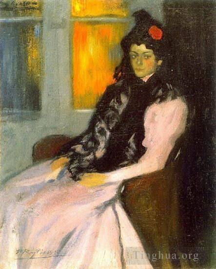 Pablo Picasso Andere Malerei - Lola Picasso soeur de l artiste 1899