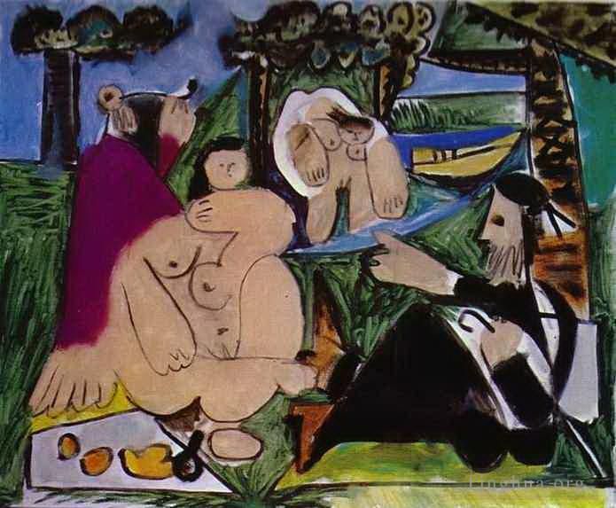 Pablo Picasso Andere Malerei - Mittagessen im Gras nach Manet 1960