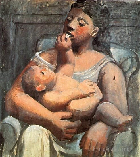 Pablo Picasso Andere Malerei - Mere et enfant 1907